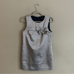 Banana Republic Navy and White Striped Bow Mini Dress 4